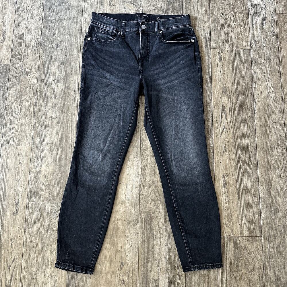 Lucky Brand AVA Size 8/29 Ankle Black Mid Rise Skinny Jeans Denim Pants 29x26